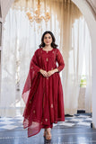 Berry Blush Chanderi Suit Set