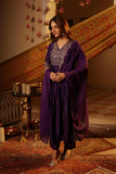 PURPLE SILK EMBROIDERED PARTY WEAR SUIT