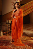 ORANGE SILK EMBROIDERED SUIT