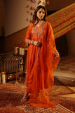 ORANGE SILK EMBROIDERED SUIT