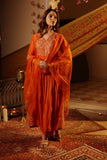 ORANGE SILK EMBROIDERED SUIT