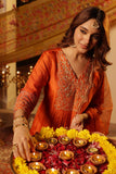 ORANGE SILK EMBROIDERED SUIT