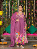 PURPLE SILK ANARKALI SUIT