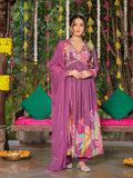 PURPLE SILK ANARKALI SUIT