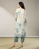 OFF WHITE PRINTED COTTON KURTA SET