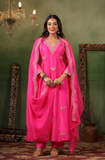 DEEP PINK SILK SUIT SET