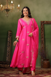 DEEP PINK SILK SUIT SET