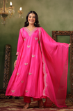 DEEP PINK SILK SUIT SET