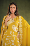 Mustard Yellow Chinnon Kurti Set