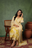 Cream Yellow Silk Suit Set