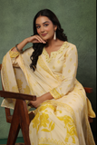 Cream Yellow Silk Suit Set