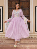 Purple Anarkali Suit set