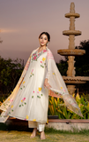 Ivory Bloom Chanderi Suit Set