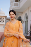 Coral Flame Mul Chanderi Suit Set