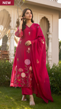Blushed Bloom Mul Chanderi Suit Set