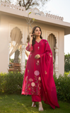 Blushed Bloom Mul Chanderi Suit Set