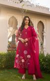 Blushed Bloom Mul Chanderi Suit Set