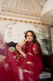 Blushed Burgundy Mul Chanderi Suit Set