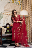 Blushed Burgundy Mul Chanderi Suit Set