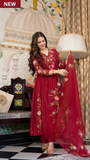 Blushed Burgundy Mul Chanderi Suit Set