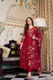 Blushed Burgundy Mul Chanderi Suit Set