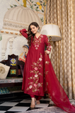 Blushed Burgundy Mul Chanderi Suit Set