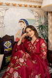Blushed Burgundy Mul Chanderi Suit Set