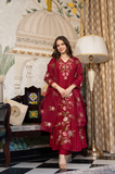 Blushed Burgundy Mul Chanderi Suit Set