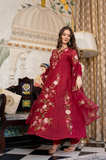 Blushed Burgundy Mul Chanderi Suit Set