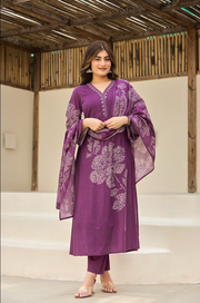 Plum Petals Suit Set