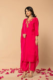 PINK SILK EMBROIDED KURTA SET