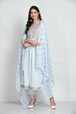 POWDER BLUE EMBROIDERED NYRA CUT SUIT