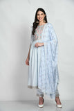 POWDER BLUE EMBROIDERED NYRA CUT SUIT