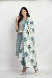 POWDER BLUE STRIPPED COTTON SUIT