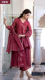 Ruby Bloom Chanderi Suit Set