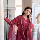 Ruby Bloom Chanderi Suit Set