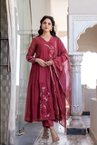 Ruby Bloom Chanderi Suit Set