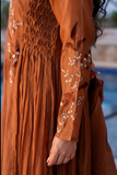 Mocha Bloom Chanderi Suit Set