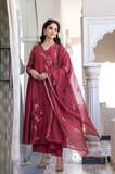 Ruby Bloom Chanderi Suit Set