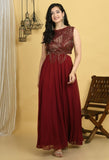 Red Georgette Partywear Gown