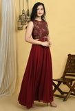 Red Georgette Partywear Gown