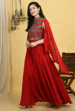 Red Georgette  Partywear Gown